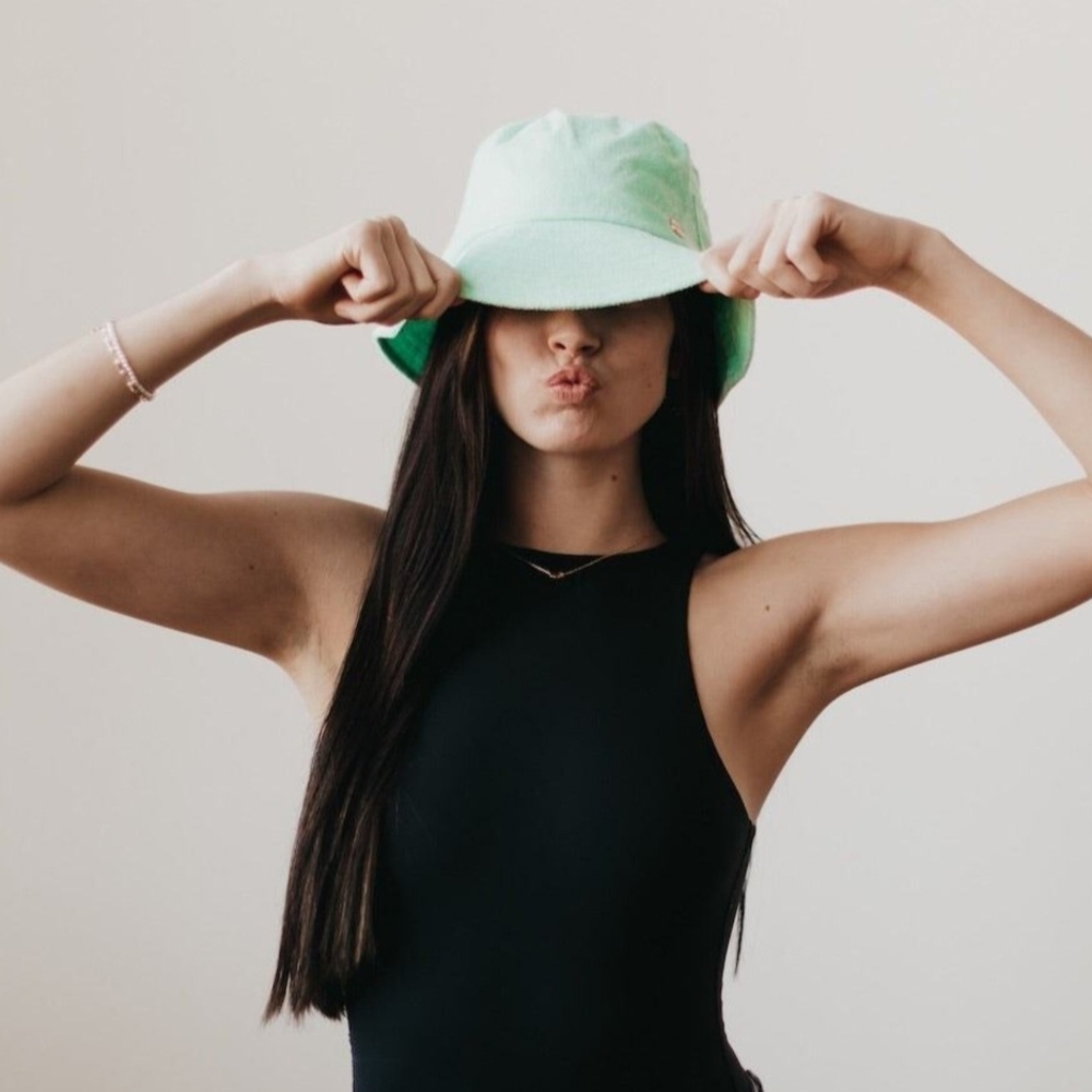 Terry Cloth Mint Green Bucket Hat